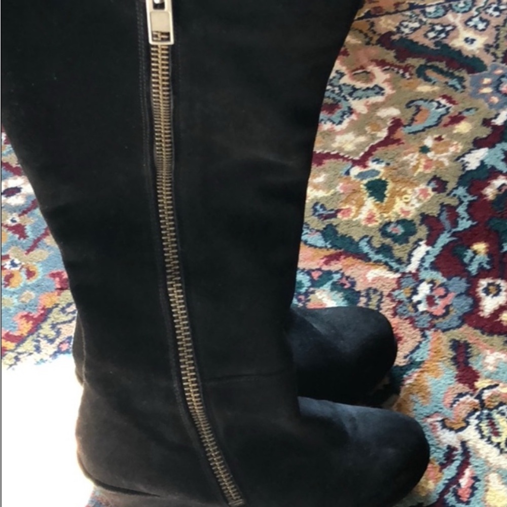 Kurt Geiger Carvela Black Suede Wedge Boot